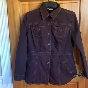 CAbi eggplant colored button up jacket